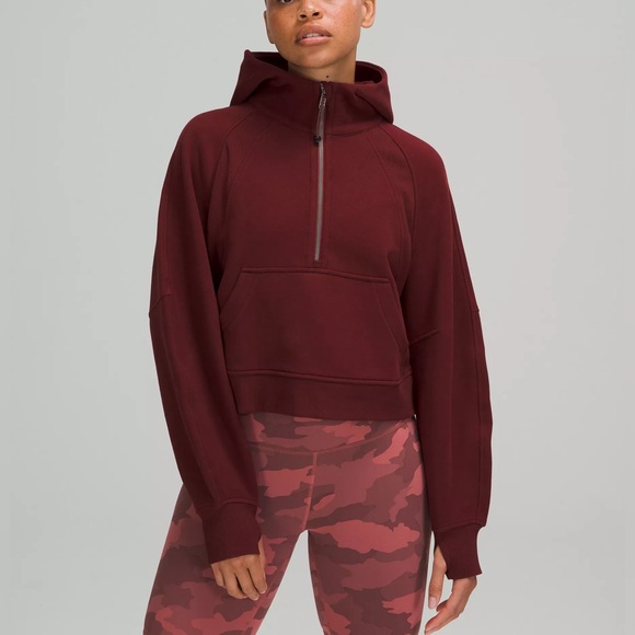 Lululemon Scuba Oversized Half Zip Red Merlot size M/L - Picture 3 of 3